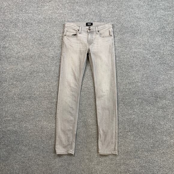 Paige Jeans Womens 29 Gray Croft Slim Straight Low Rise Stretch Denim 5 Pocket - Picture 2 of 10